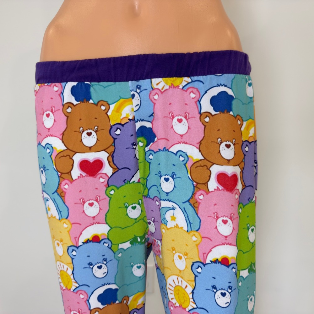 Care Bears Pajama Pants Womens Purple Elastic Waist All Over Print Lounge Pants - Picture 2 of 7